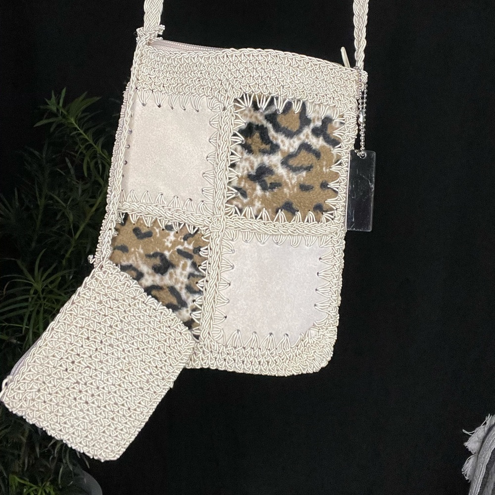 Crochet cheetah cross body